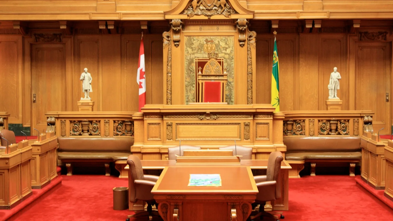 The Saskatchewan Legislative Assembly chamber in Regina, used as an illustrative file photo for a provincial health-coverage announcement.