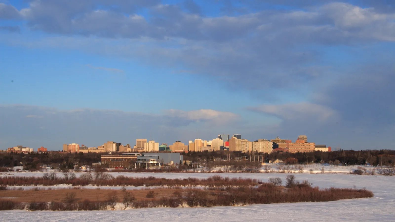 Winter skyline of Regina, Saskatchewan seen across a snow-covered Wascana Marsh (file photo, not connected to the scam).